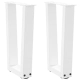 ZNTS Dining Table Legs V-Shape 2 pcs White 38x cm Steel 4012625