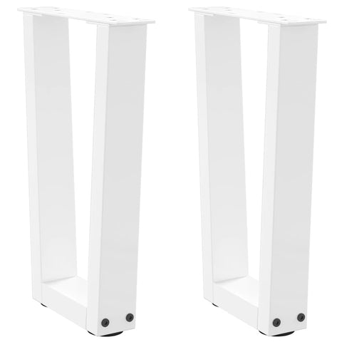 ZNTS Dining Table Legs V-Shape 2 pcs White 38x cm Steel 4012625