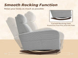 Corduroy Rocking Armchair - Grey T3398P424877