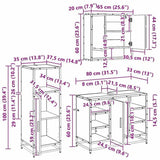 Bathroom Furniture Set 3 pcs Black Oak Engineered Wood 3402467