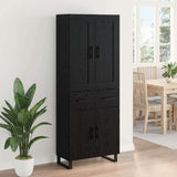 Highboard Black Oak 69.5 x 34 x 180 cm Engineered Wood 3416111
