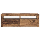 TV Cabinet with LED Lights Old Wood 120x35x40 cm Engineered Wood 856313