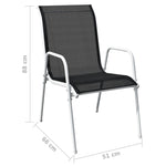 9 Piece Outdoor Dining Set Steel Black 43306