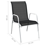 9 Piece Outdoor Dining Set Steel Black 43306