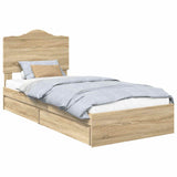 Storage Bed with Drawer Sonoma Oak 90 x 190 cm Engineered Wood 3413550