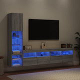 4 Piece TV Wall Units with LED Grey Sonoma Engineered Wood 3216716