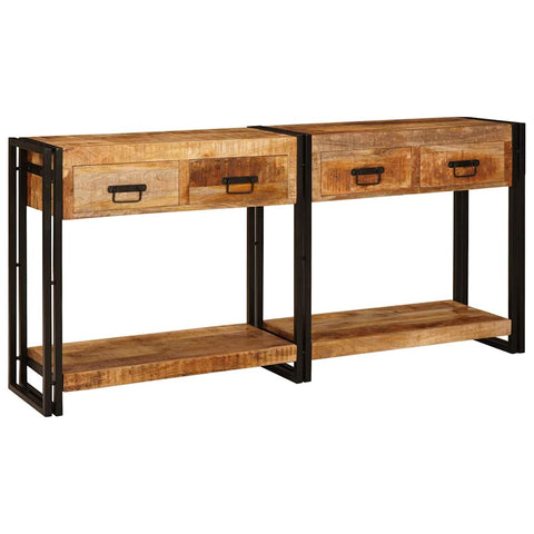 Console Tables 2 pcs Brown 160 x 33 x 75 cm Solid Mango wood 3324223