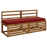2-Piece Bench Cushions SOEST 2 pcs 100% Polyester Wine Red 950297
