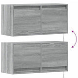 TV Wall Cabinet with LED Lights Grey Sonoma 80x31x35 cm 852360