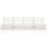 Garden 4-Seater Sofa White Solid Pinewood 3075340