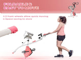 2-in-1 Folding Exercise Bike with 8-Level Magnetic Resistance, Arm Resistance Band, Pulse Sensor, T3398P376861
