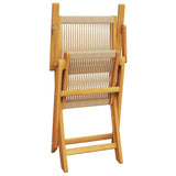 Folding Chairs 4 pcs Beige Solid Wood Acacia 3214571