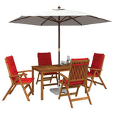 5-Piece Garden Dining Set Natural Solid Acacia Wood 3434558