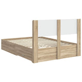 Bed Frame with Storage and Headboard Sonoma Oak Engineered Wood 3414477