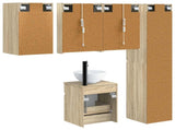 Bathroom Cabinet Set 5 pcs Sonoma Oak Engineered Wood 3407353