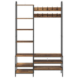 Coat Stand with Shoes Bench Old Wood 120.5 x 34 x 190 cm 8012042