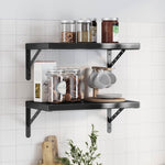 Wall Shelves 2 pcs 50x30 cm Black Stainless Steel 3214518