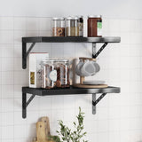 Wall Shelves 2 pcs 50x30 cm Black Stainless Steel 3214518