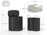 50L Kitchen Bin with Soft-Close Lid and Stay-Open Function, Stainless Steel Pedal Bin with Removable T3398P424974