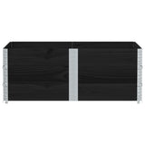 Pallet Collars 3 pcs Black 150x100 cm Solid Wood Pine 3295383