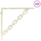 Wall Shelf Brackets 12 pcs Antique White 10.5 x 10.5 x 3 cm 42038918