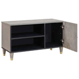 TV Cabinet with Shelf Grey 80 x 33 x 46 cm Solid Mango Wood 4018787