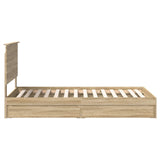 Storage Bed with Drawer Sonoma Oak 100 x 200 cm Engineered Wood 3411238