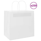 Paper Bags 250 pcs with Handles White 26x17x25 cm 4101619