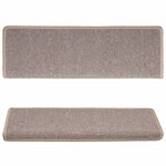 Stair Mats 15 pcs 65x21x4 cm Light Brown Rectangular Edge 134569