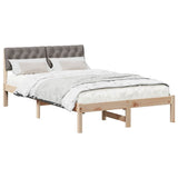 Bed frame Brown and taupe 120 x 200 cm Solid pine wood 878612