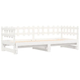 Pull-out Day Bed without Mattress White 2x cm Solid Wood 840392