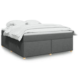 Box Spring Bed with Mattress Dark Grey 180x200 cm Fabric 3285395