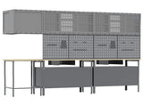 Work Cabinet Set with Drawer with Shelf 10 pcs Black and Grey 3321520