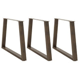 Dining Table Legs V-Shape 3 pcs Natural Steel 90x cm Steel 4012595
