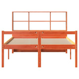 Bookcase Bed without Mattress Wax Brown 140x190 cm Solid Wood 3322030