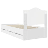 Bed Frame with Drawer White 75 x 190 cm Engineer Wood 3413464