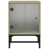 Bedside Cabinets with Glass Doors 2 pcs Sonoma Oak 35x37x50 cm 836523