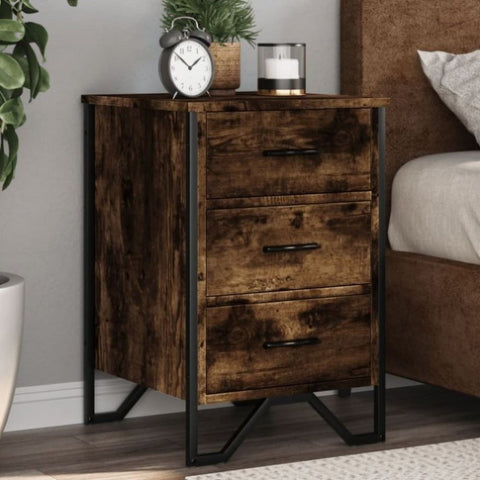 ZNTS Bedside Cabinet Smoked Oak 40x41x60 cm Engineered Wood 848526