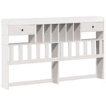 ZNTS Bookcase Bed without Mattress White 180x200 cm Super King Solid Wood Pine 3322699