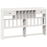 ZNTS Bookcase Bed without Mattress White 180x200 cm Super King Solid Wood Pine 3322699