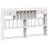 Bookcase Bed without Mattress White 180x200 cm Super King Solid Wood Pine 3322699