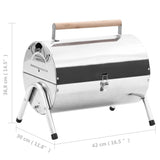 ZNTS Portable Tabletop Charcoal BBQ Grill Stainless Steel Double Grids 47852