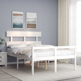 Senior Bed without Mattress White Small Double Solid Wood 3195322