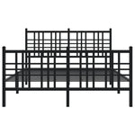 ZNTS Metal Bed Frame without Mattress with Footboard Black 140x200cm 376343