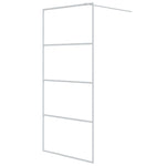 Walk-in Shower Wall White 90x195 cm Clear ESG Glass 152141