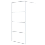 Walk-in Shower Wall White 90x195 cm Clear ESG Glass 152141