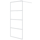 Walk-in Shower Wall White 90x195 cm Clear ESG Glass 152141