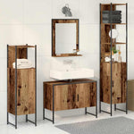Bathroom Furniture Set with Door 4 pcs Brown 33 x 33 x 185.5 cm 3334402