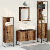 Bathroom Furniture Set with Shelf 4 pcs Brown Engineered wood 3334402