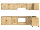 Cabinet with Drawer SKI 10 pcs Honey Brown Solid Pine Wood 3392647